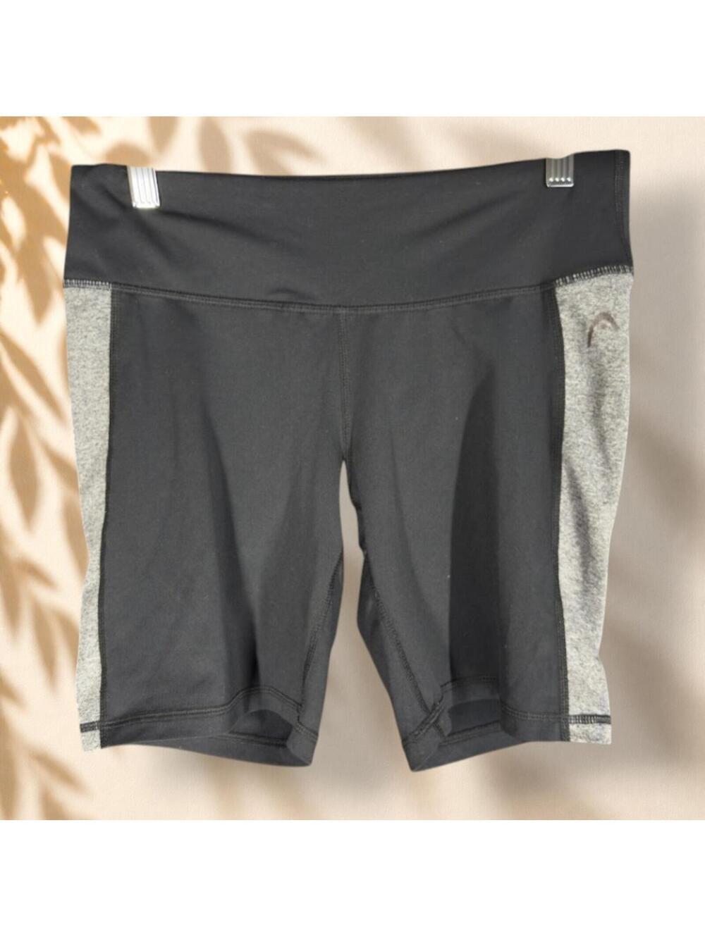 HEAD Activewear Bicycle Shorts Women M Medium Black Mid Rise Yoga Stretch
